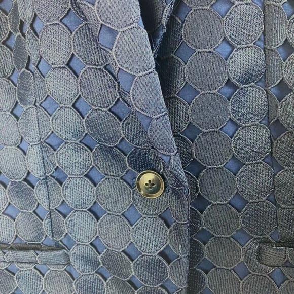 BANANA REPUBLIC Blazer Eyelet Lace Navy Blue- Size 0 - Picture 7 of 8